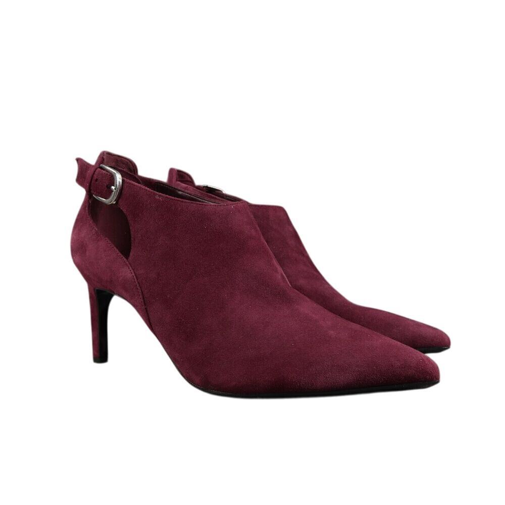 Calvin Klein Shoes Womens 9 Pump Booties Pointed Toe Suede Career Fashion Purple